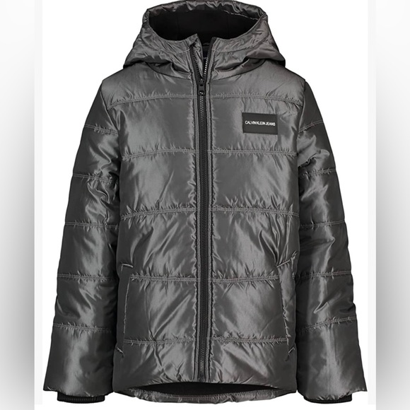 Calvin Klein Boys' Eclipse Bubble Jacket, Dark Grey - Picture 1 of 16